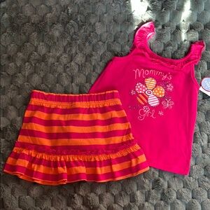 Mommy's Little Girl Pink and Orange 
Outfit size 4T NWT